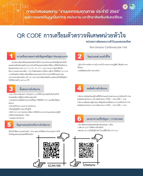 QR CODE การเตรียมตัวตรวจพิเศษหน่วยหัวใจ