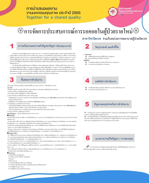 การจัดการประสบการณ์การรอคอยของผู้ป่วยใหม่ในสาชาวิชาจิตเวช