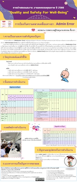การป้องกันความคลาดเคลื่อนทางยา : Admin Error