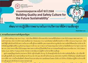 พัฒนาการปฏิบัติการพยาบาลในการบริหารยาที่มีความเสี่ยงสูง