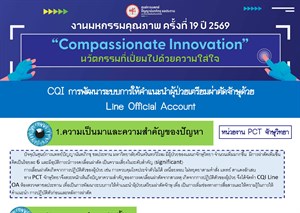 CQI การพัฒนาระบบการให้คำแนะนำผุ้ป่วยเตรียมผ่าตัดจักษุด้วย Line Official Account