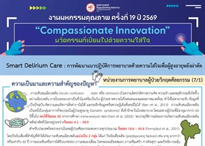 Smart Delirium Care: การพัฒนาแนวปฏิบัติการพยาบาลด้วยความใส่ใจเพื่อผู้สูงอายุหลังผ่าตัด